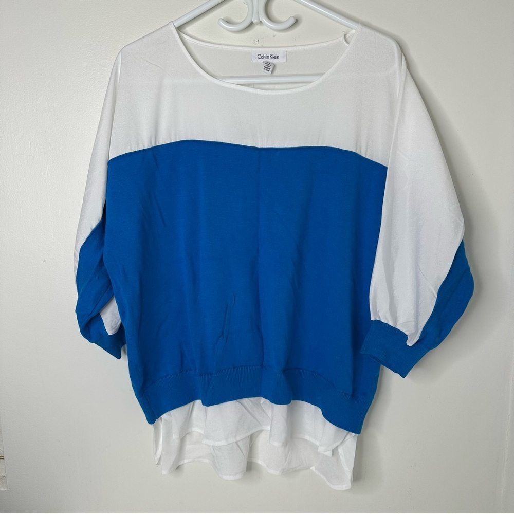 Calvin Klein women’s blouse white and blue size XL